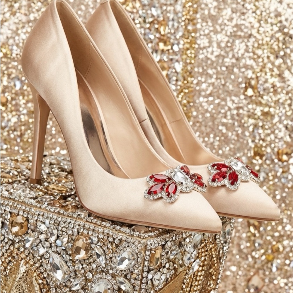 2pc Embellished Elegant rhinestone Shoe Clips